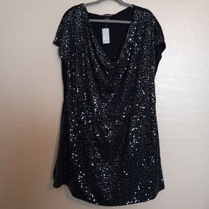Lane Bryant Sequin Drape Mini Dress